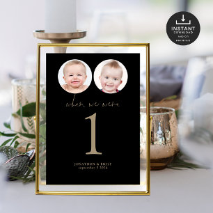 Tarjeta Cuando éramos Bodas de fotos de la edad no oro neg