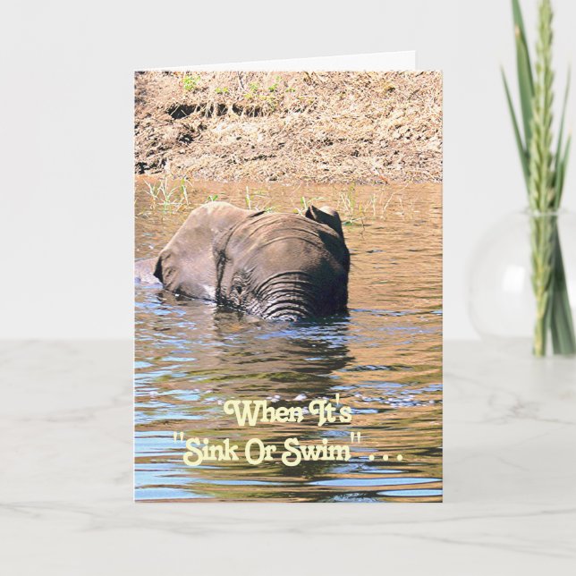 TARJETA CUANDO ESTÁ HINCHADO O NADAR/ELEFANTE POR RI (Anverso)