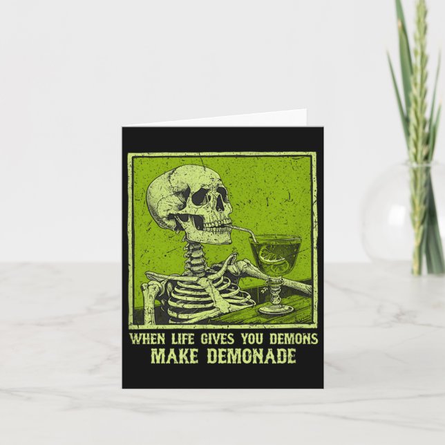 Tarjeta Cuando la vida da demonios haz Demonade Meme diver (Anverso)