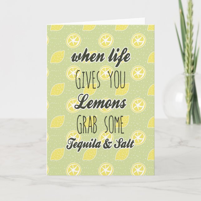 Tarjeta Cuando la vida le da los limones citan (Anverso)