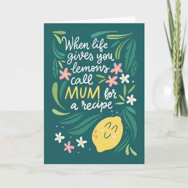 Tarjeta Cuando la vida te da limones llama a mamá (Anverso)
