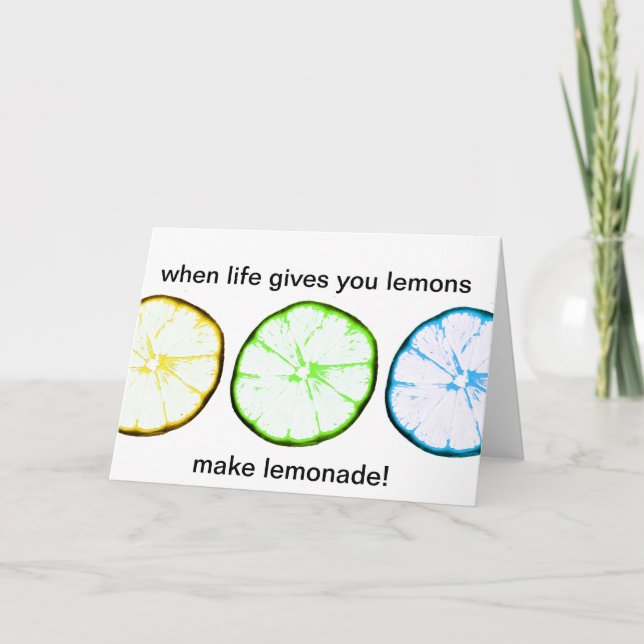 Tarjeta Cuando la vida te dé limones, haz limonada (Anverso)