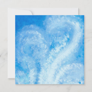 Tarjeta Cuando las olas del océano chocan en la acuarela d