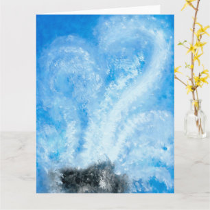 Tarjeta Cuando las olas del océano chocan en la acuarela d