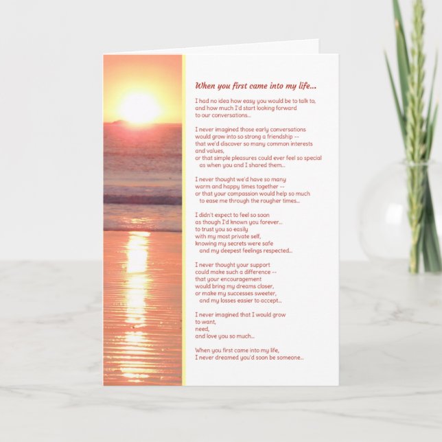 Tarjeta Cuando llegaste a mi vida... romance (Anverso)