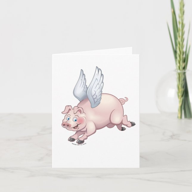 Tarjeta Cuando los cerdos vuelan notecard (Anverso)