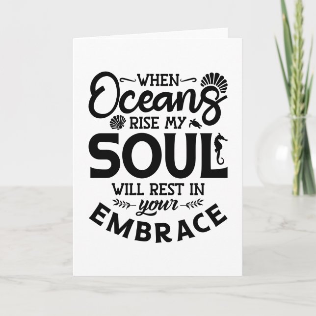 Tarjeta Cuando los océanos aumentan mi alma bucean con lib (Anverso)