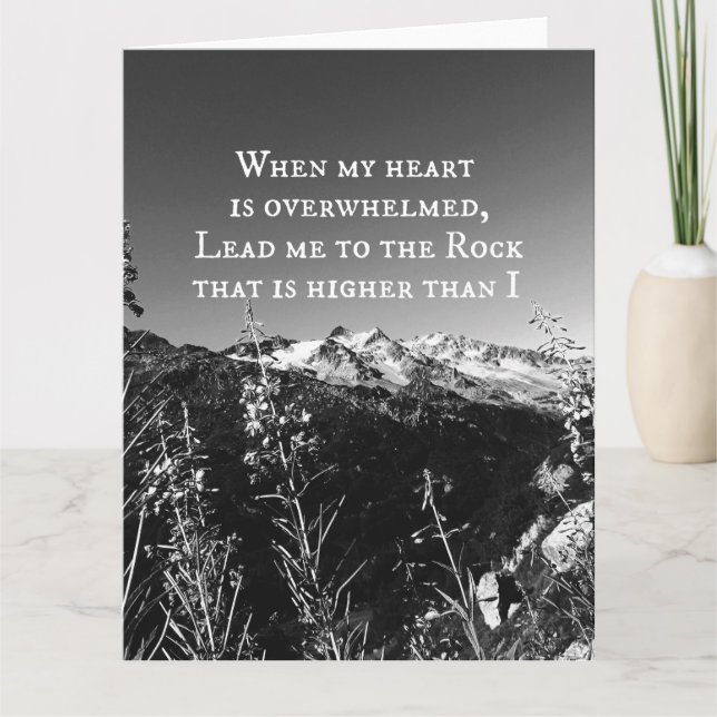 Tarjeta Cuando mi corazón es verso abrumado de la biblia (Anverso)