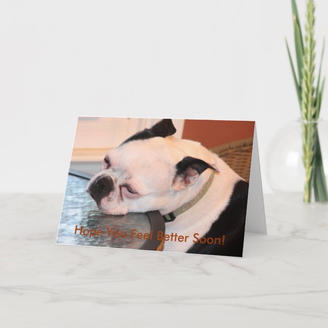 Tarjeta Cuando te sientas triste Boston Terrier (Anverso)