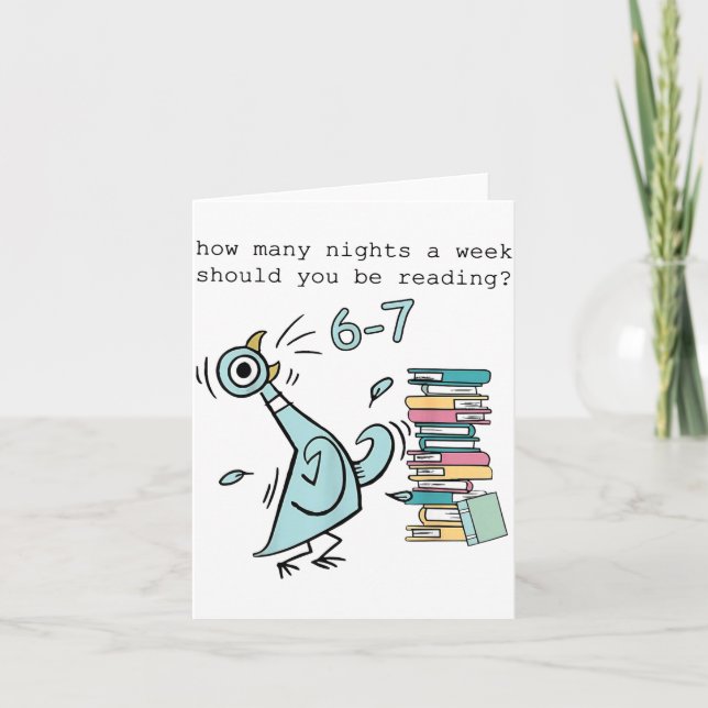 Tarjeta Cuántas Noches A La Semana Deberías Estar Leyendo  (Anverso)