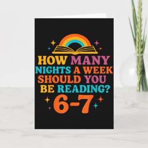 Tarjeta Cuántas Noches a la Semana Deberías Leer 67 Me