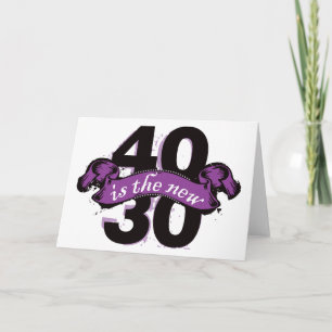 Tarjeta Cuarenta es los nuevos treinta - púrpura