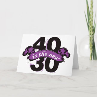 Tarjeta Cuarenta es los nuevos treinta - púrpura