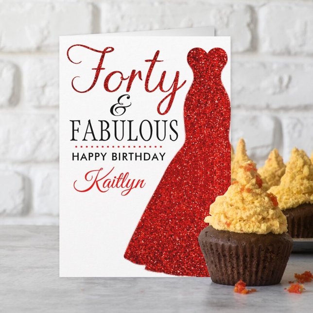 Tarjeta Cuarenta y fabuloso cumpleaños número 40 (Subido por el creador)