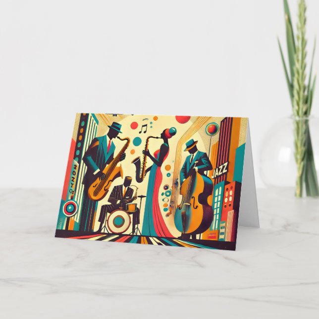 Tarjeta Cuarteto de la Edad de Jazz de Mid Century (Anverso)