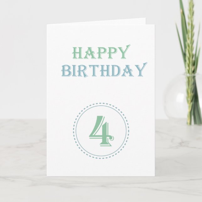 Tarjeta Cuarto cumpleaños (Anverso)