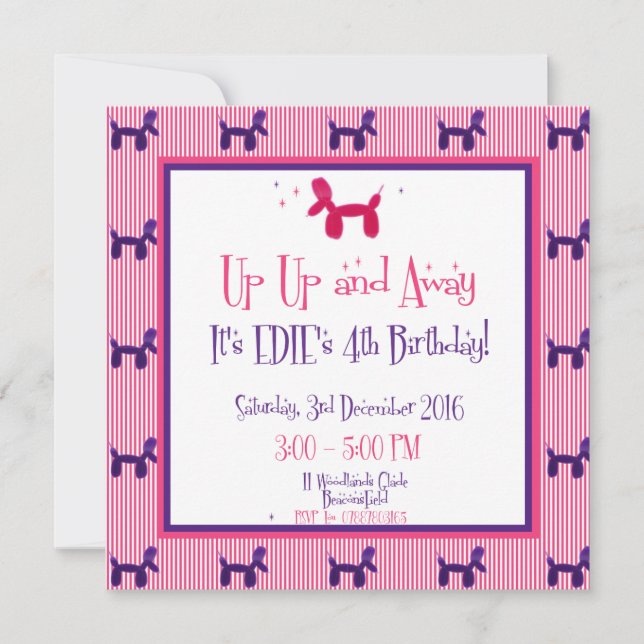 Tarjeta Cuarto cumpleaños de Edie (Anverso)