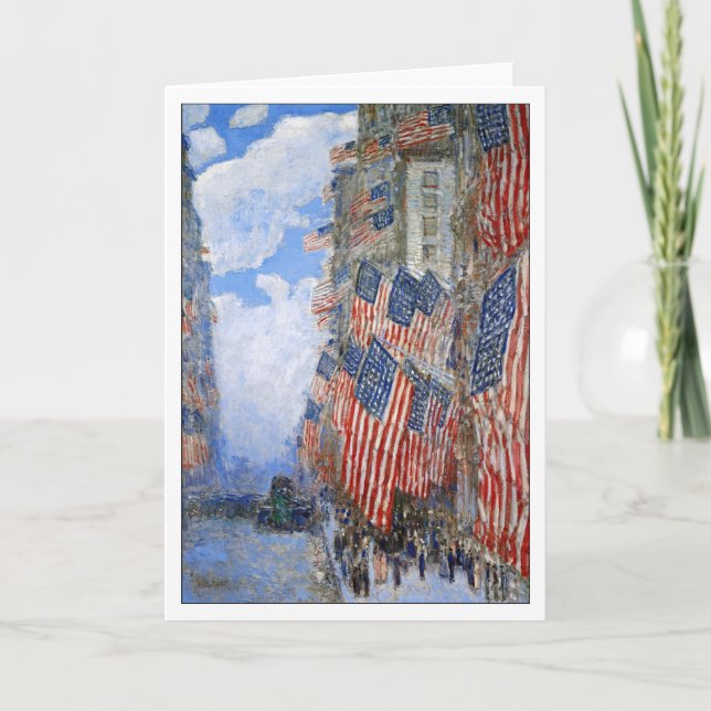 Tarjeta Cuarto de julio de 1916 de Childe Hassam (Anverso)