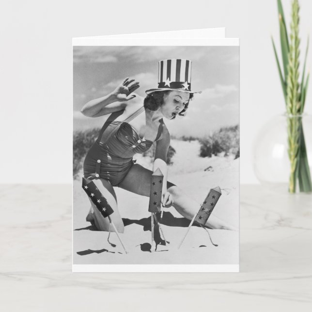 Tarjeta cuarto de julio vintage (Anverso)