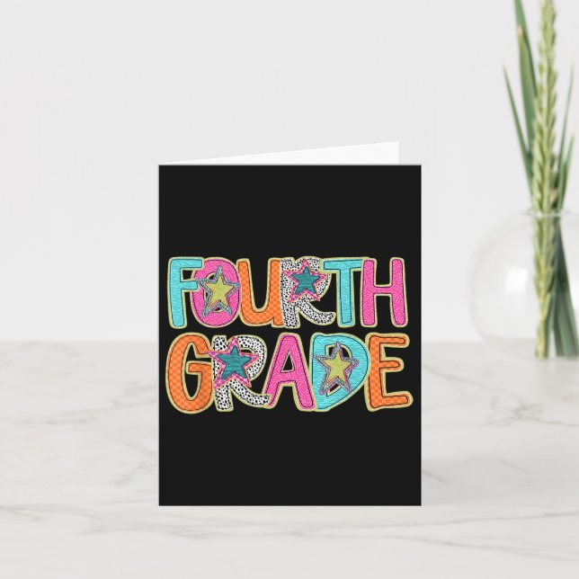 Tarjeta Cuarto Grado Grado Gracioso Volver A La Escuela Fe (Anverso)