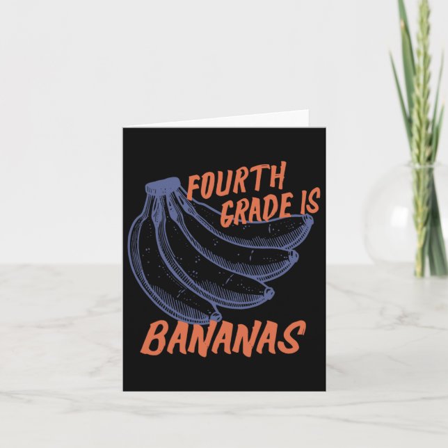 Tarjeta Cuarto Grado: Profesora Divertida De Bananas De Vu (Anverso)
