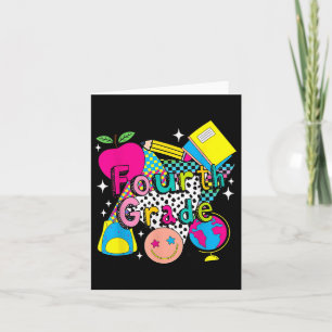 Tarjeta Cuarto Grado Retro Niños De Cuarto Grado De Vuelta