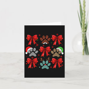 Tarjeta Cuato Bow Coquette Perro Paw Mamá Papá Feliz Crist