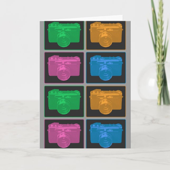 Tarjeta Cuatro cámaras Pop Art (Anverso)