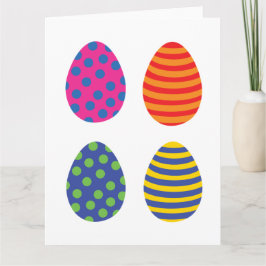 Tarjeta Cuatro coloridos huevos de Pascua