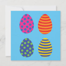 Cuatro coloridos huevos de Pascua