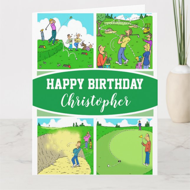 Tarjeta Cuatro divertidos Ilustraciones Personalizados de  (Anverso)