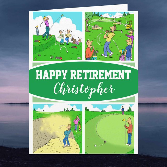 Tarjeta Cuatro divertidos Personalizados de golf en retiro (Subido por el creador)