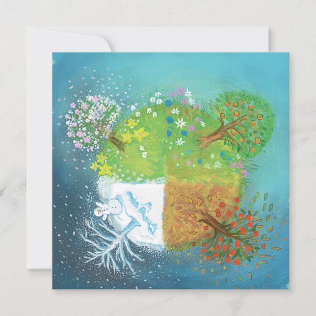 Tarjeta Cuatro estaciones en la Tierra (Anverso)