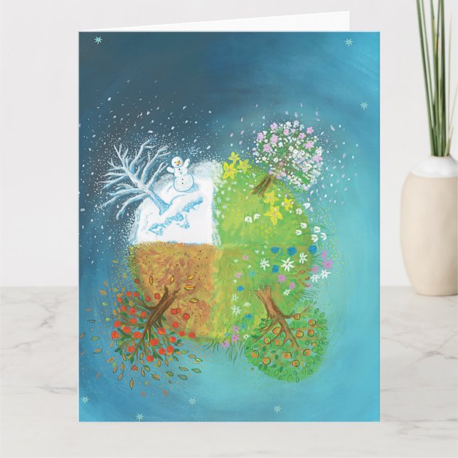 Tarjeta Cuatro estaciones en la Tierra (Anverso)