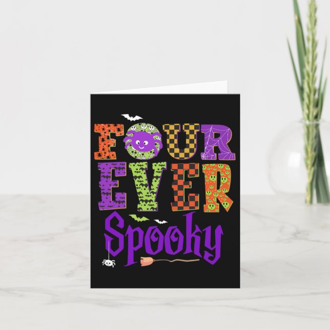 Tarjeta Cuatro Fantasma Fantasma Halloween cuarta parte de (Anverso)