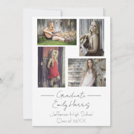 Tarjeta Cuatro fotos, carta de graduación