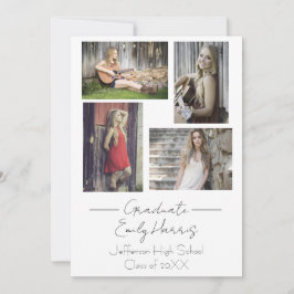 Tarjeta Cuatro fotos, carta de graduación