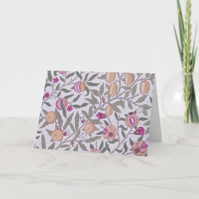 Tarjeta Cuatro frutas, William Morris (Anverso)