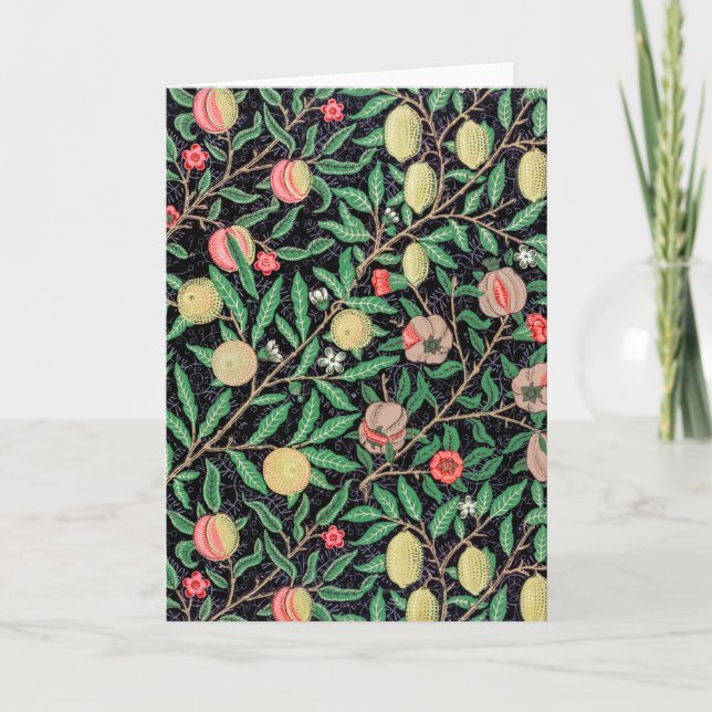 Tarjeta Cuatro frutas, William Morris (Anverso)