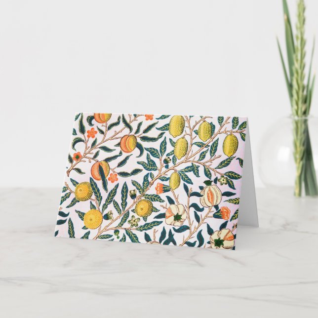 Tarjeta Cuatro frutas, William Morris (Anverso)