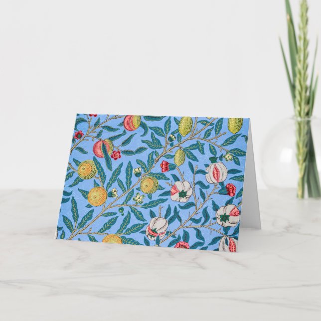 Tarjeta Cuatro frutas, William Morris (Anverso)