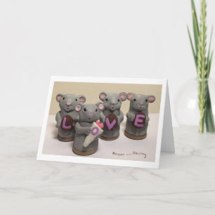 Tarjeta Cuatro Ratones - AMOR