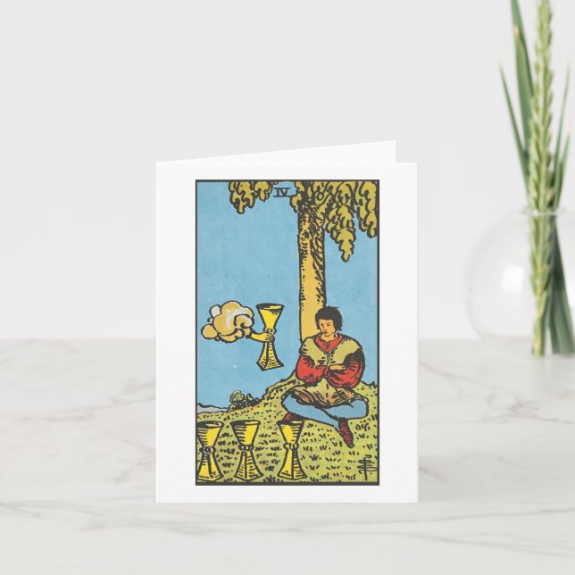 Tarjeta Cuatro tazas de cartón en blanco - Tarot del jinet (Anverso)