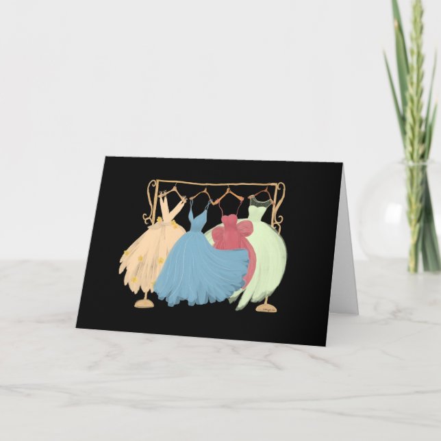 Tarjeta Cuatro Vestidos Para Una Princesa (Anverso)