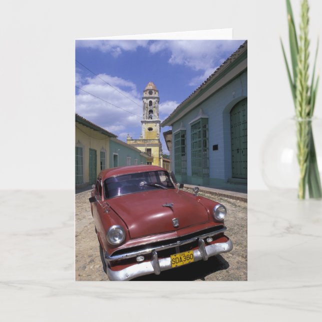 Tarjeta Cuba, antigua aldea colonial de Trinidad. (Anverso)