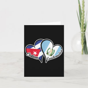 Tarjeta Cuba Bandera de Guatemala Corazón mitad cubano mit