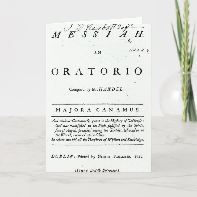 Tarjeta Cubierta de la partitura (Anverso)