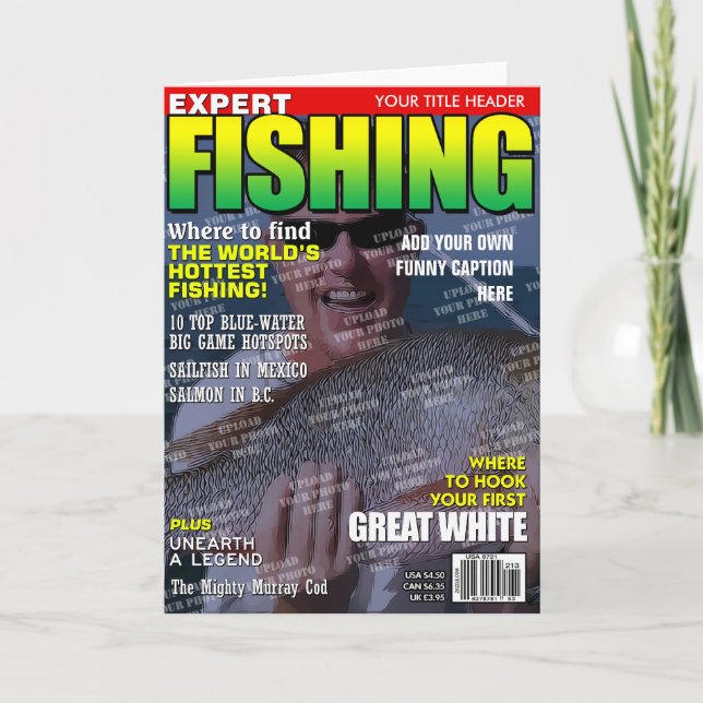 Tarjeta Cubierta de la revista personalizada de pesca (Anverso)