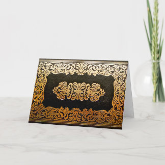 Tarjeta Cubierta del libro de cuero antiguo