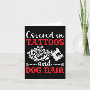 Tarjeta Cubierta En Tatuajes Y Tatuaje De Pelo De Perro P